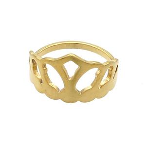 Stainless Steel Rings Crown Gold Plated, approx 12mm, 18mm dia