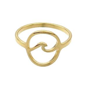 Stainless Steel Rings Gold Plated, approx 12-13mm, 18mm dia