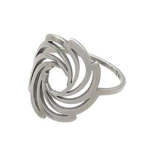 Raw Stainless Steel Rings Hot Wheels Swirl, approx 18mm, 18mm dia