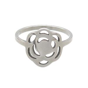 Raw Stainless Steel Rings Flower, approx 14mm, 18mm dia