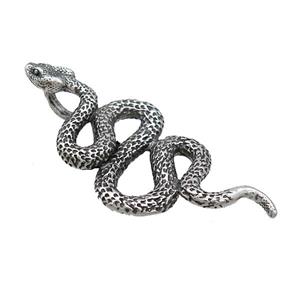 Stainless Steel Snake Pendant Antique Silver, approx 26-55mm