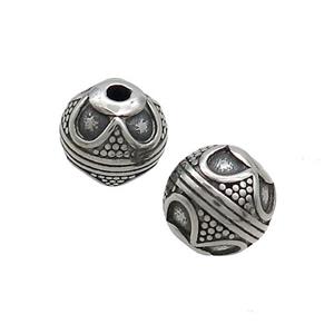 Stainless Steel Round Beads Antique Silver, approx 10mm