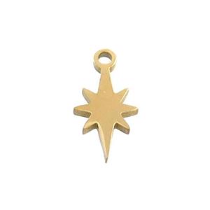 Stainless Steel Northstar Pendant Gold Plated, approx 7-10mm