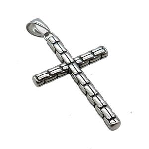 Stainless Steel Cross Pendant Antique Silver, approx 34-50mm