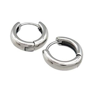 Stainless Steel Hoop Earrings Antique Silver, approx 15-16mm