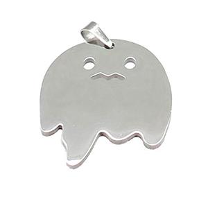 Raw Stainless Steel Pendant Halloween Ghost, approx 25-30mm