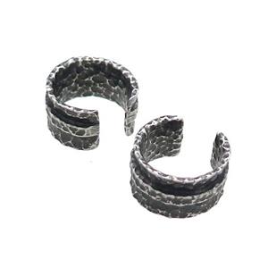 Stainless Steel Clip Earrings Antique Silver, approx 13-15mm