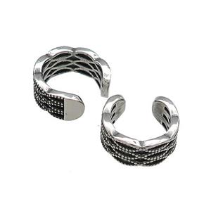 Stainless Steel Clip Earrings Antique Silver, approx 13-15mm
