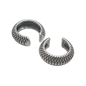 Stainless Steel Clip Earrings Antique Silver, approx 13-15mm