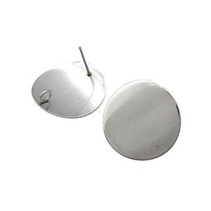 Raw Stainless Steel Stud Earrings, approx 20mm