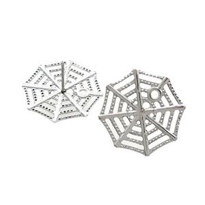 Cobweb Stud Earring Raw Stainless Steel, approx 22mm