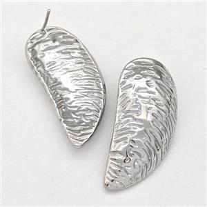 Raw Stainless Steel Stud Earring Wings, approx 14-30mm