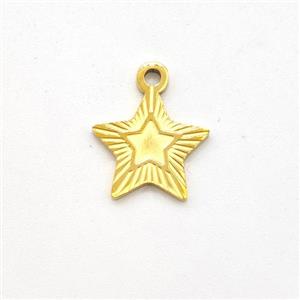 Stainless Steel Star Pendant Gold Plated, approx 11.5mm