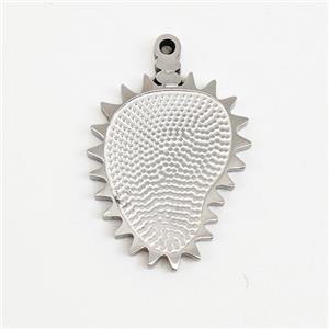 Raw Stainless Steel Durian Charms Pendant, approx 13-18mm