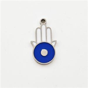 Raw Stainless Steel Hand Pendant Enamel, approx 8-12mm