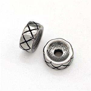 Stainless Steel Heishi Spacer Beads Antique Silver, approx 4-8mm