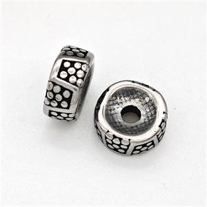 Stainless Steel Heishi Spacer Beads Antique Silver, approx 4-8mm