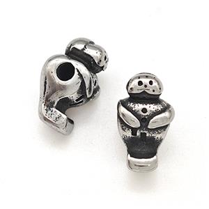 Stainless Steel Boy Beads Antique Silver, approx 6-10mm