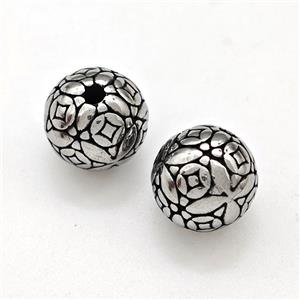 Stainless Steel Round Beads Antique Silver, approx 10mm