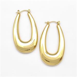 304 Stainless Steel Latchback Earring Gold Plated, approx 27-48mm