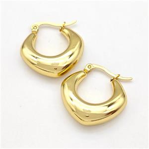 304 Stainless Steel Earring Hollow Gold Plated, approx 20-25mm