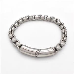 Raw 304 Stainless Steel Bracelet, approx 10-40mm, 8mm, 21cm length