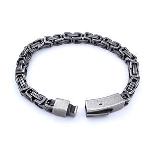 304 Stainless Steel Bracelet Antique Black, approx 8-30mm, 6.5mm, 21cm length