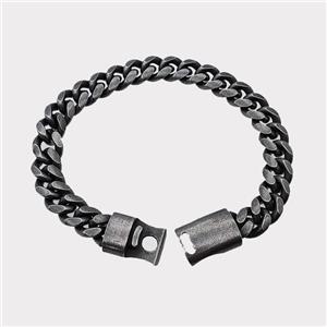 304 Stainless Steel Bracelet Antique Black, approx 13-35mm, 10mm, 21cm length