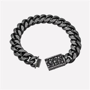 304 Stainless Steel Bracelet Antique Black, approx 15-40mm, 14mm, 21cm length