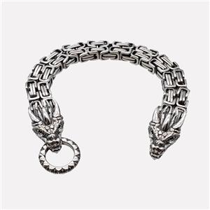 304 Stainless Steel Bracelet Dragon Antique Silver, approx 16-25mm, 13mm, 21cm length