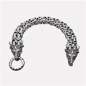 304 Stainless Steel Dragon Bracelet Antique Silver, approx 18-25mm, 13mm, 21cm length