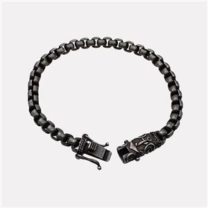 304 Stainless Steel Bracelet Antique Black, approx 14-30mm, 6mm, 21cm length