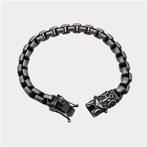 304 Stainless Steel Bracelet Antique Black, approx 14-30mm, 8mm, 21cm length