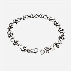 304 Stainless Steel Bracelet Antique Silver, approx 9-18mm, 21cm length