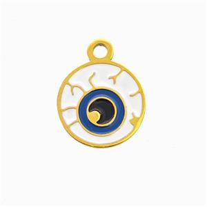 Halloween Devil Eye Charms 304 Stainless Pendant Multicolor Enamel Gold Plated, approx 12.5mm