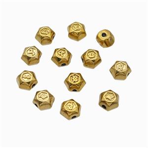 Stainless Steel Symbol Beads Gold Plated Mixed, approx 8mm