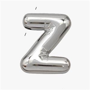 Raw Stainless Steel Letter-Z Pendant, approx 15-18mm