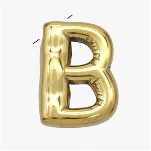Stainless Steel Letter-B Pendant Gold Plated, approx 15-18mm