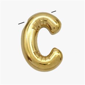 Stainless Steel Letter-C Pendant Gold Plated, approx 15-18mm