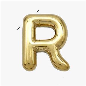 Stainless Steel Letter-R Pendant Gold Plated, approx 15-18mm