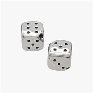 Raw Stainless Steel Dice Beads Cube, approx 8.5mm