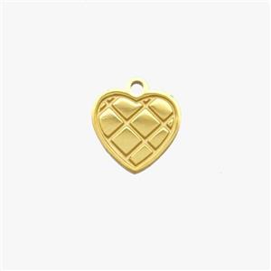 Stainless Steel Heart Pendant Gold Plated, approx 8mm