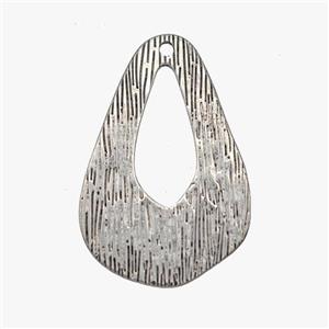 Raw Stainless Steel Teardrop Pendant Brushed, approx 22-35mm