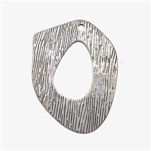 Raw Stainless Steel Pendant Brushed, approx 25-30mm