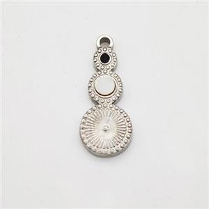 Raw Stainless Steel Clock Pendant Pave Shell, approx 6-13mm