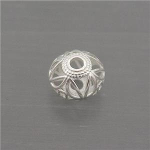 Sterling Silver Beads Rondelle Hollow, approx 5-7mm