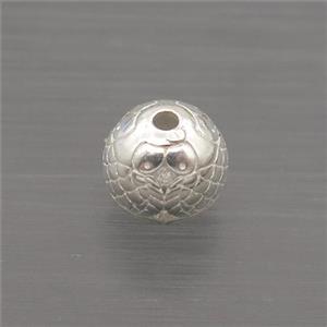 Sterling Silver Round Beads, approx 6mm