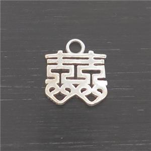 Sterling Silver Pendant Chinese Lucky, approx 7.5mm