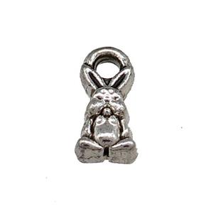 Tibetan Style Zinc Rabbit Pendant Antique Silver, approx 5-10mm