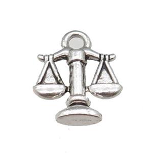 Tibetan Style Zinc Libra Charms Pendant Antique Silver, approx 12-14mm